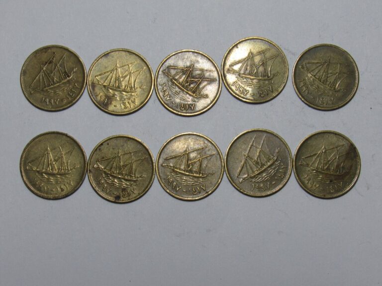 Read more about the article Lot of 10 Old Kuwait Coins – 1997 5 Fils – Circulated