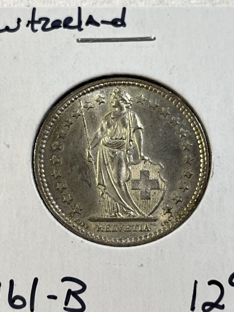Read more about the article 1961-B Switzerland 2 Francs Silver Coin