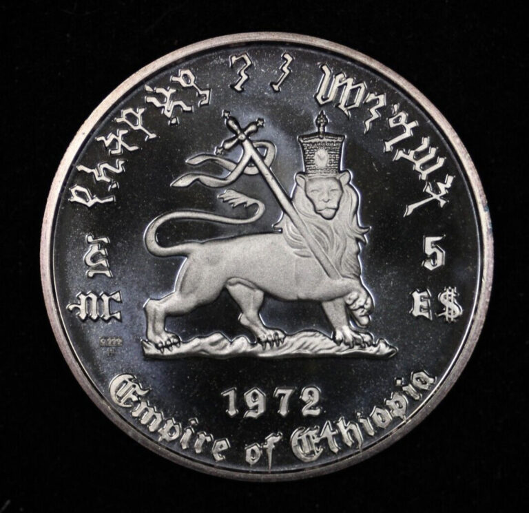 Read more about the article 1972 Ethiopia Silver 5 Dollars Proof Uncirculated