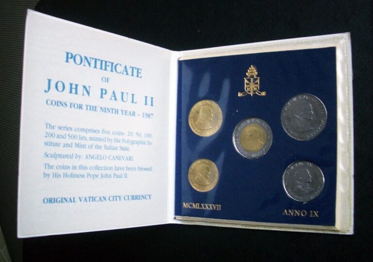 Read more about the article VATICAN CITY Pope John Paul II 1987 5-Coin Mint Set in Original Packaging