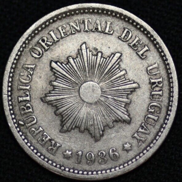 Read more about the article URUGUAY ~ 1936 ~ 2 Centesimos ~ QUALITY WORLD Coin ☘️ V-#26 ☘️