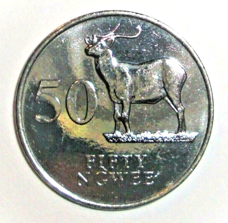 Read more about the article Zambia Coin 50 ngwee Kafue Lechwe Deer Antelope Animal African Wildlife