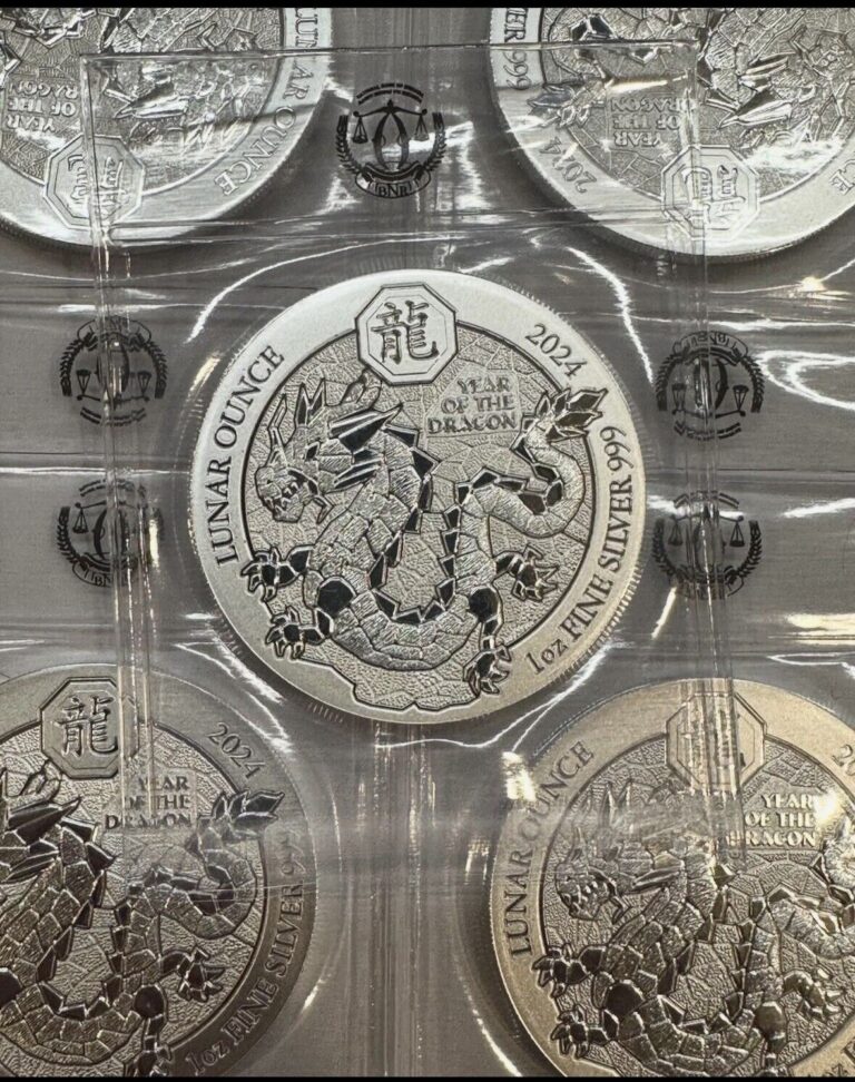 Read more about the article 2024 1oz Silver Rwanda Lunar Dragon BU. Mint Sealed!