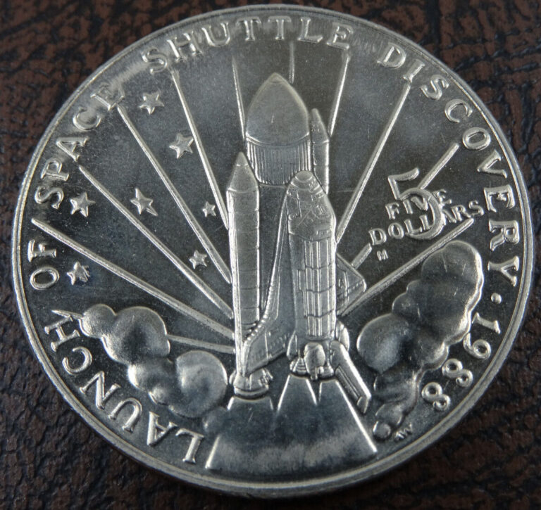 Read more about the article 1988 $5 Launch of Space Shuttle Discovery Marshall Islands Commemorative Coin BU