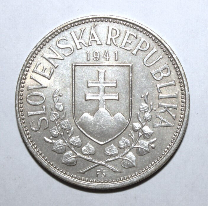 Read more about the article S3 – Slovakia 20 Korun 1941 Choice Unc. Silver Coin – Cyril and Methodius *** Nice