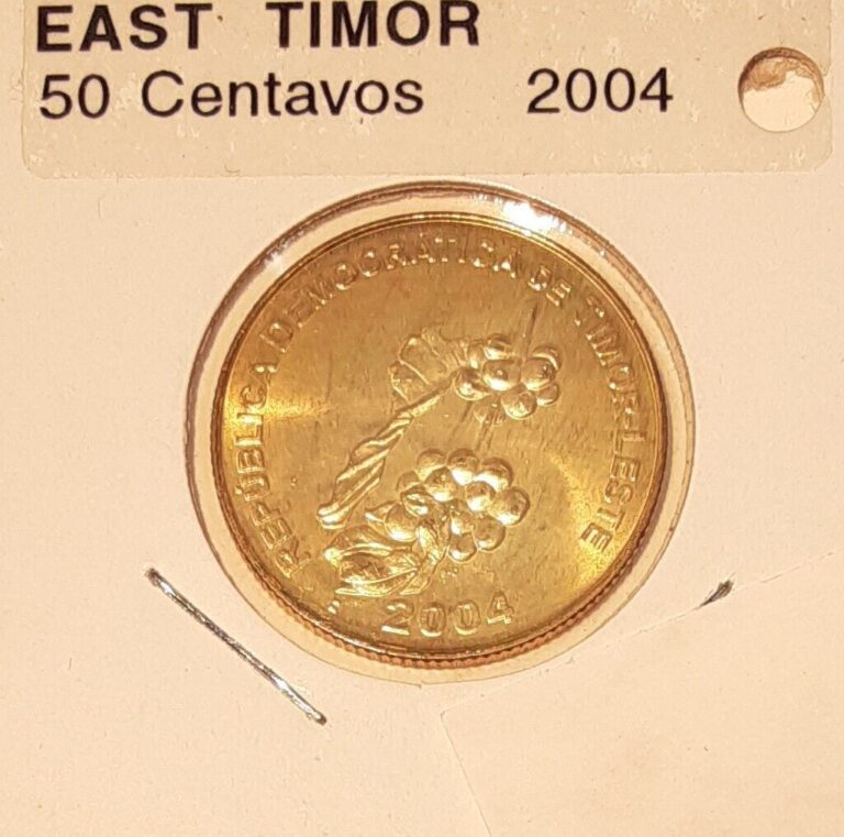 Read more about the article 2004 Timor-Leste 50 Centavos Coin/Coffee Berries Obverse  UNC w/Toning
