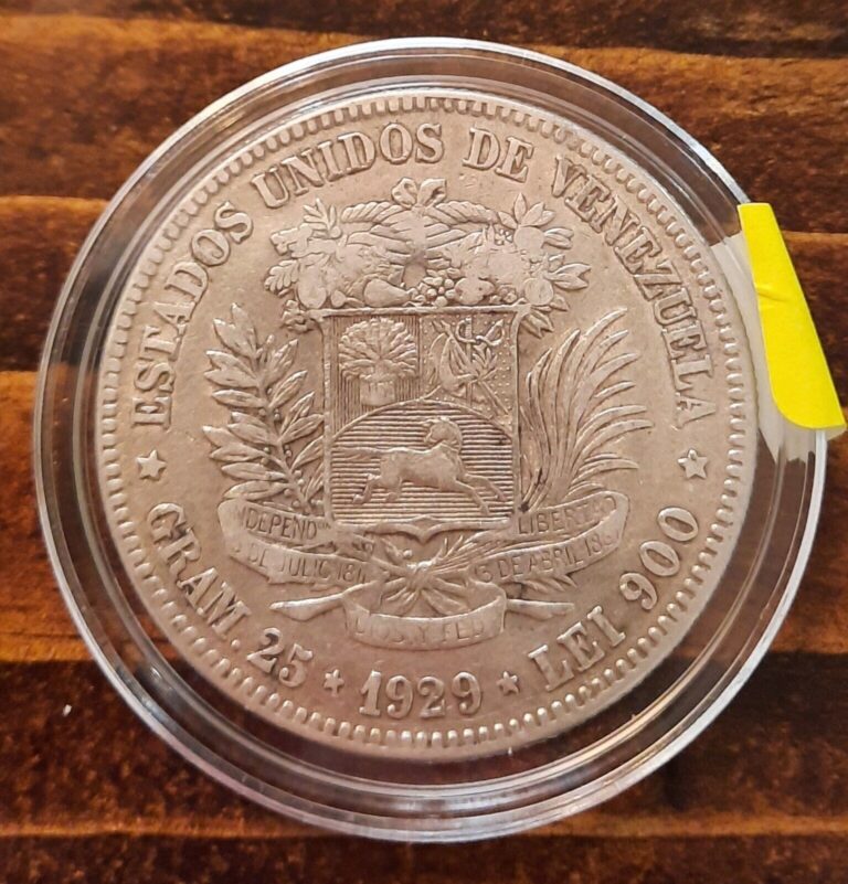 Read more about the article 4. 1929  Venezuela – Bolivar  Silver