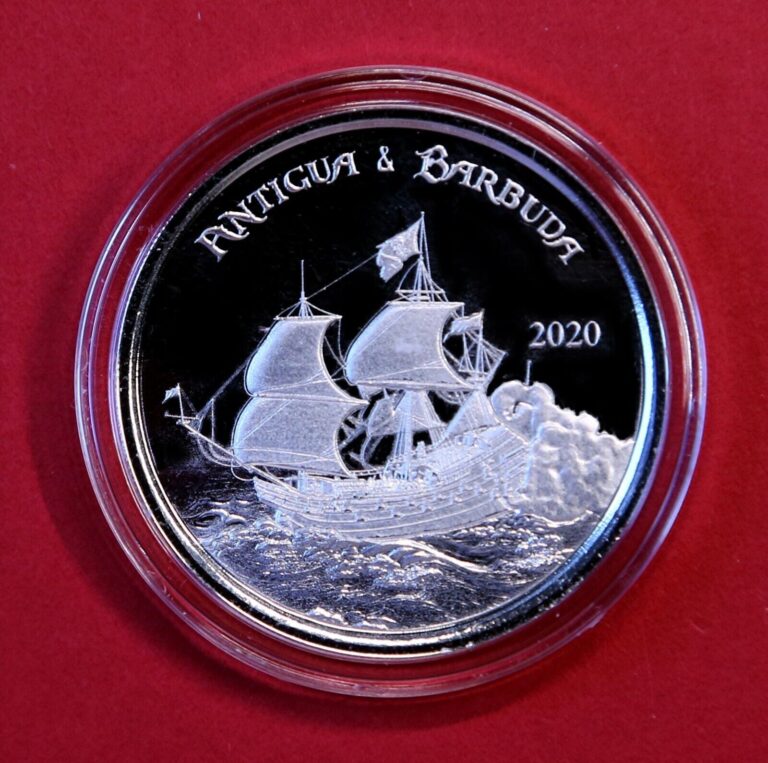 Read more about the article 2020 Antigua 1 oz. Silver Rum Runner BU Finish  Airtite Capsule-Free Ship