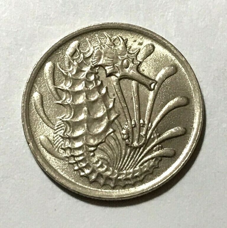 Read more about the article Singapore 10 cents  Seahorse  fish  animal wildlife coin