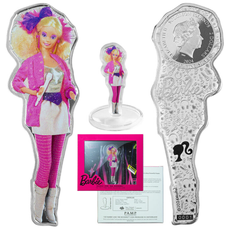 Read more about the article 2024  Barbie and The Rockers 1 oz Silver $2 Solomon Island Coin