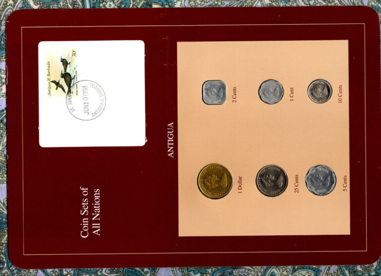 Read more about the article Coin Sets of All Nations Antigua E.C. 1981-1989 UNC 25 cent 1989 JUN 10 1988