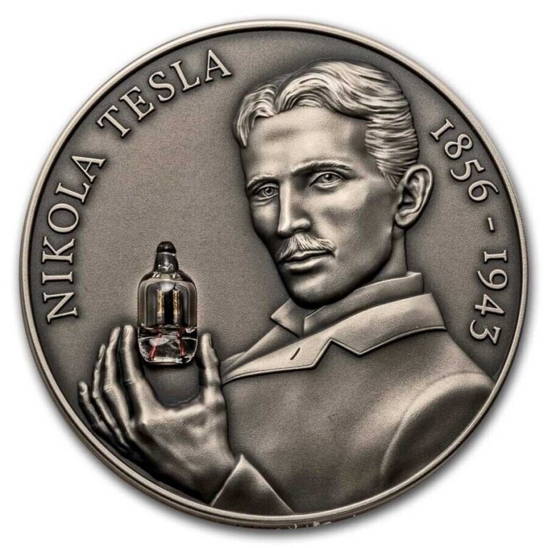 Read more about the article 2023 Cameroon 2 oz Silver Antique Nikola Tesla