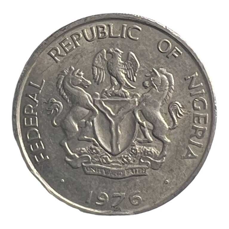 Read more about the article 1976 Nigeria 10 Kobo KM#10.1 Vintage World Coin