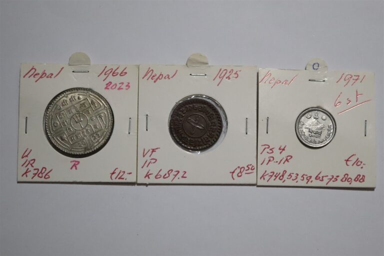 Read more about the article 🧭 🇳🇵 NEPAL 3 OLD COINS LOT B53 #567 CG16