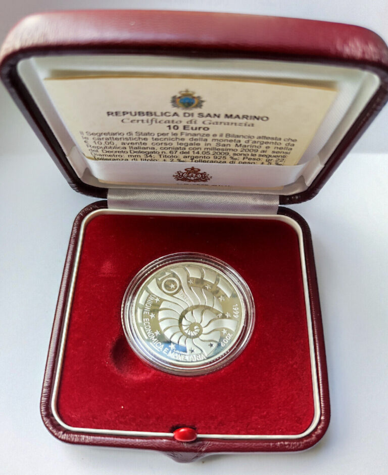 Read more about the article San Marino 10 euro 2009 PROOF 10-th Anniversary of Euro  Silver Coin