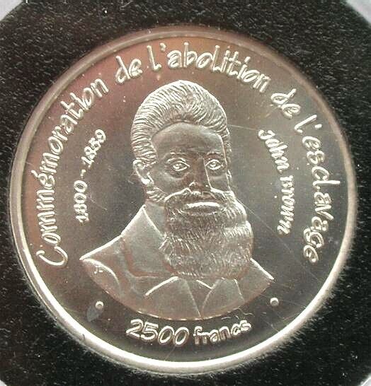 Read more about the article Niger 2007 John Brown 2500 Francs Essai Silver Coin UNC