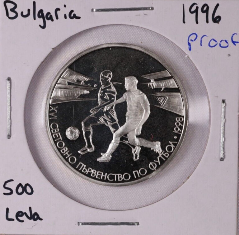 Read more about the article 1996 Bulgaria 500 Leva Silver Proof Coin – 16TH World Football Championship