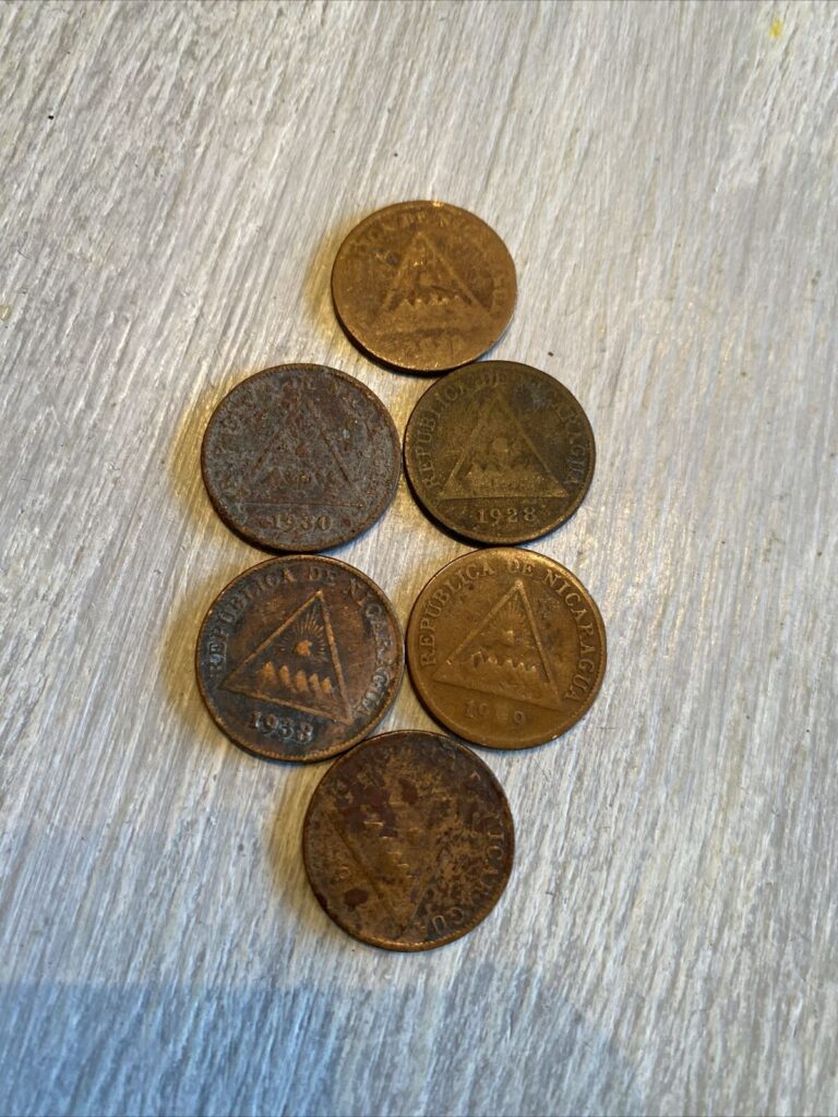 Read more about the article 1930  1933  1928 Plus 3 Other Worn  NICARAGUA Centavo Coins