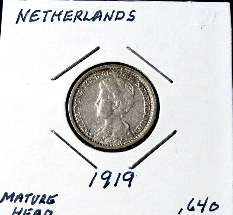 Read more about the article 1919 Netherlands 25 Cents Silver World Coin