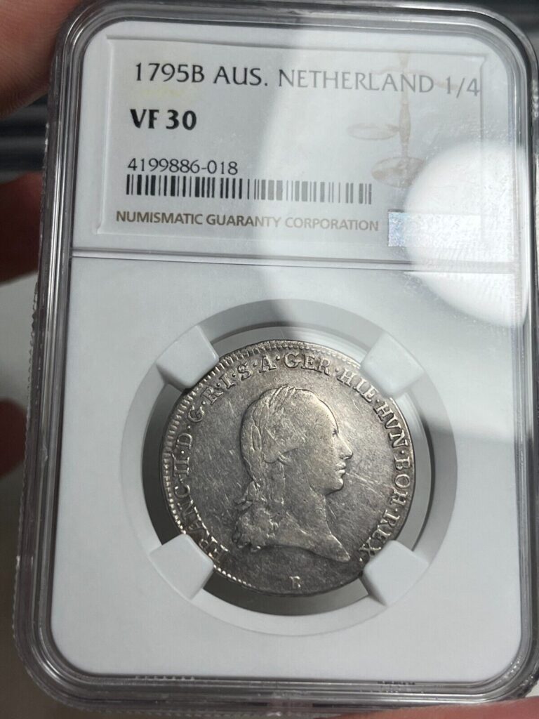 Read more about the article 1795-B Austrian Netherlands 1/4 Kronenthaler NGC VF30