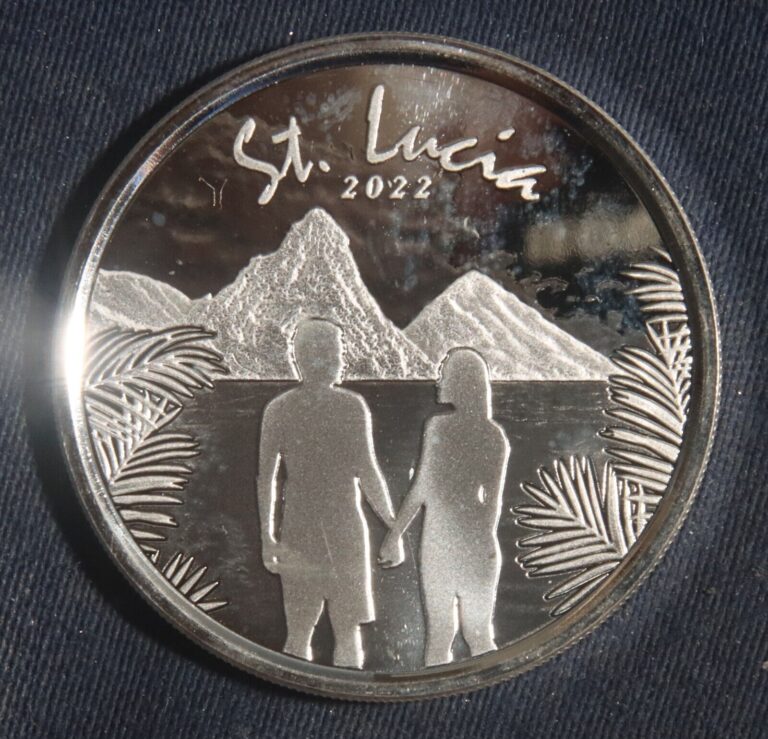 Read more about the article 2022 ST. LUCIA  1 OZ 999 SILVER ROUND LOT 241114