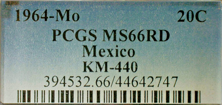 Read more about the article SPECIAL SALE-1964-Mo PCGS MS66RD MEXICO 20c COIN KM#440-PRICED SPECIAL