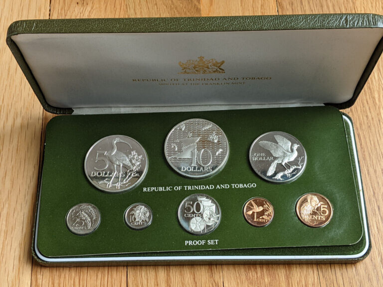 Read more about the article 1976 Republic of Trinidad and Tobago Proof Coin Set  8 Coins  w/ box and papers