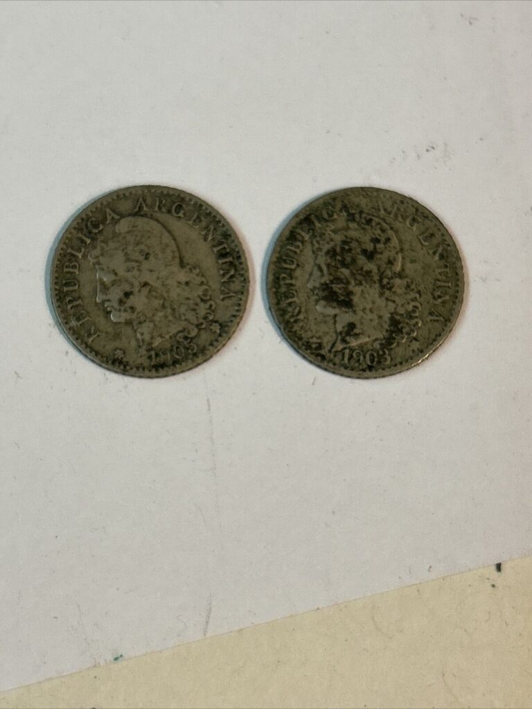 Read more about the article ARGENTINA LOT OF 2 COINS 5 CENTAVOS 1903-1905