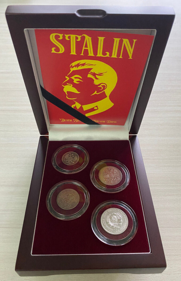 Read more about the article Stalin’s “Death Sentence” : 4 Russian SILVER Coins  – BOX and COA and Included