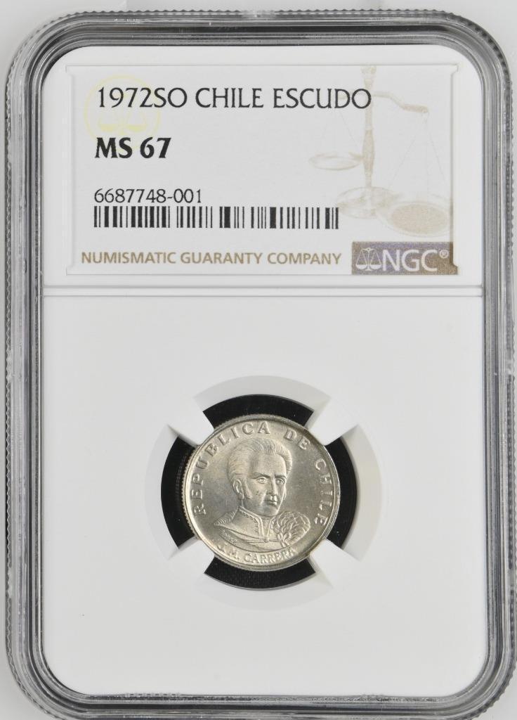 Read more about the article Chile 1 Escudo 1972SO NGC MS 67
