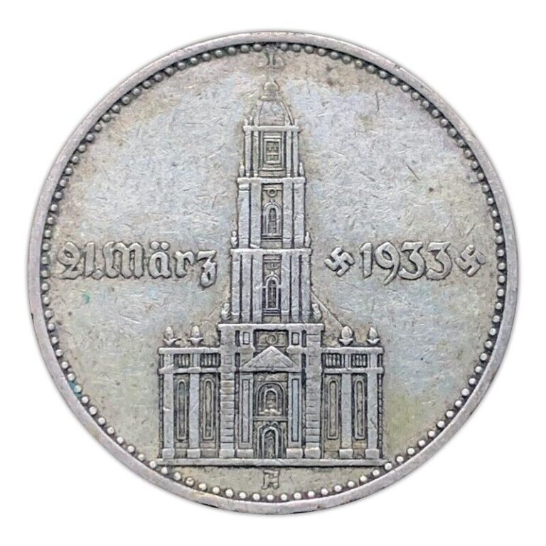 Read more about the article Third Reich German 2 Reichsmark Potsdam Garrison Church Silver Coin with Date