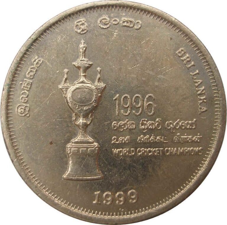 Read more about the article Sri Lankan Coin 5 Rupees | Cricket | Trophy | Batsman | Sri Lanka | 1999