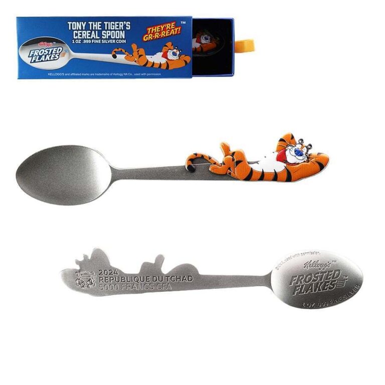 Read more about the article 2024 Chad 1 oz Kellogg’s Tony The Tiger™ Spoon Silver Coin