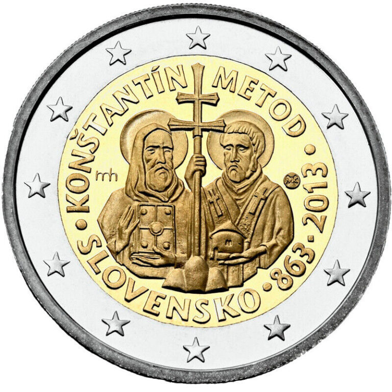 Read more about the article 2013 Slovakia € 2 Euro UNC Uncirculated Coin Constantine and Methodius 1150 Years