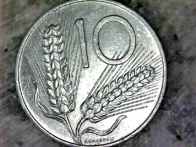 Read more about the article 1955-R  ITALY 10  LIRE -ALUMINUM COMPOSITION COIN  KM# 93