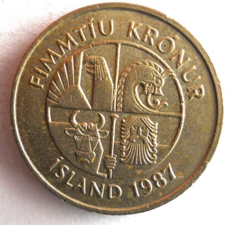 Read more about the article 1987 ICELAND 50 KRONUR – Excellent Uncommon Coin – FREE SHIP – Bin #998