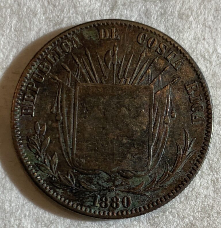 Read more about the article 1880 Costa Rica Silver 50 Centavo AU