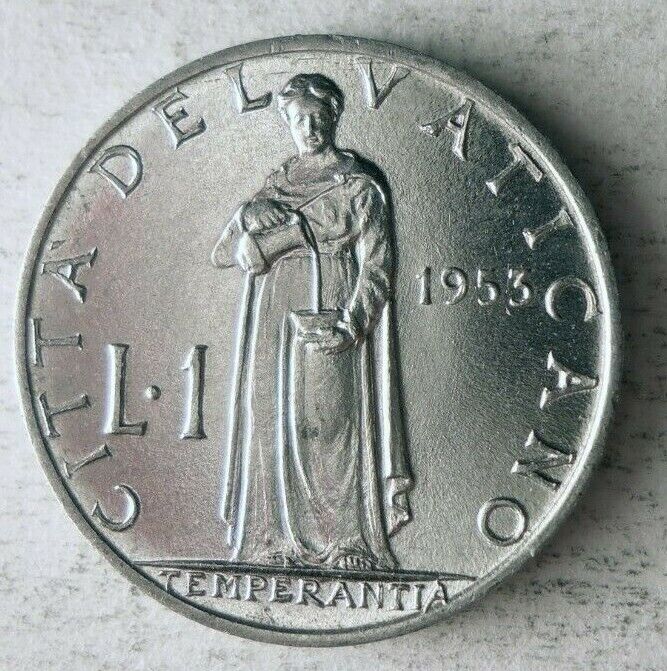Read more about the article 1953 VATICAN CITY LIRA – AU – Low Mintage – FREE SHIPPING – VATICAN BIN E