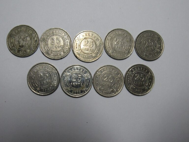 Read more about the article Lot of 9 Different Belize Coins – 1986 to 2012 – Circulated