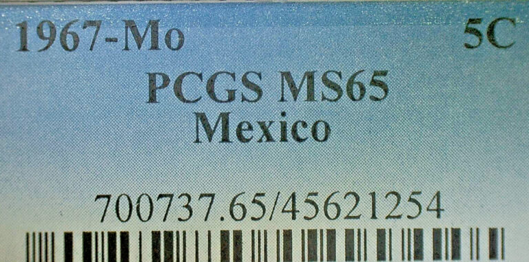 Read more about the article SPECIAL SALE 1967-Mo PCGS MS65 MEXICO 5c BRASS COIN KM#-426 SPECIAL PRICE