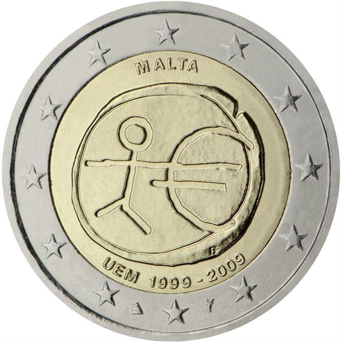 Read more about the article 2009 Malta € 2 Euro Uncirculated UNC Coin Economic and Monetary Union EMU 10 Years