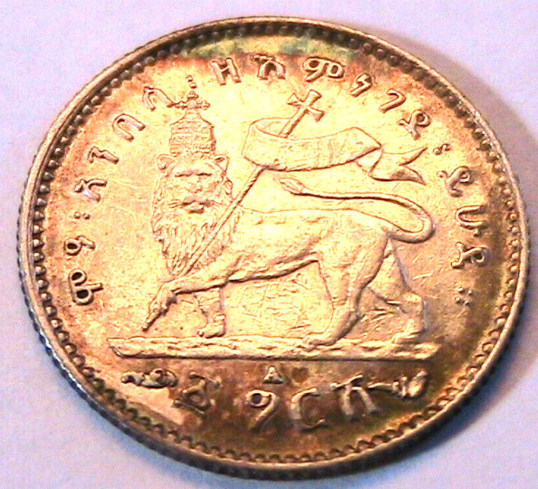 Read more about the article 1903 Ethiopia 1 Gersh AU Original Africa Ethiopian EE 1895 1/20 Birr Coin km12