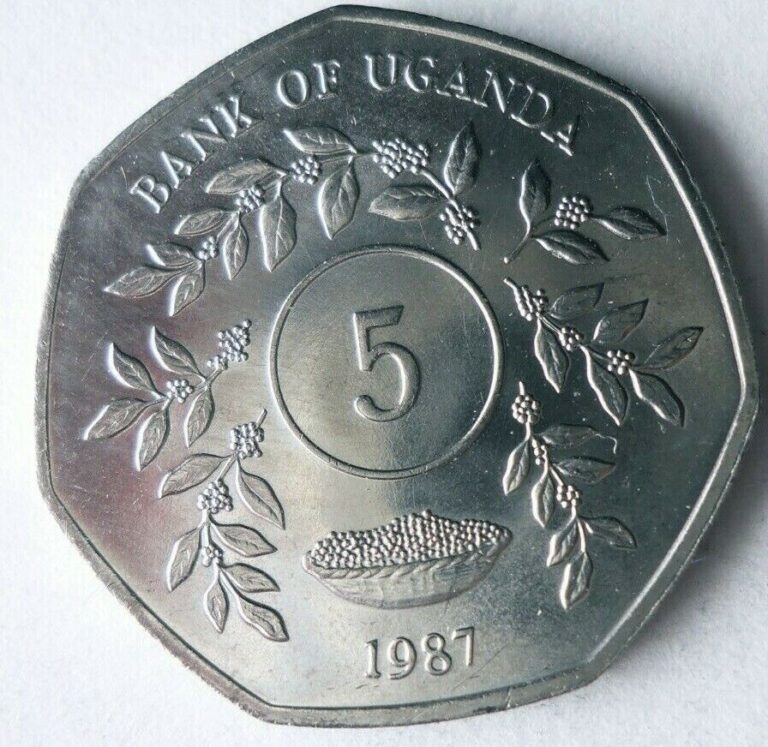 Read more about the article 1987 UGANDA 5 SHILLING – AU/UNC GEM – Exotic African Coin – Free Ship – Bin #401