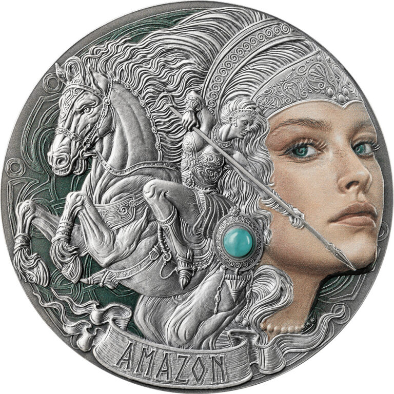 Read more about the article 2024 Cameroon Femina Bellator Amazon 2oz Silver Antiqued Coin