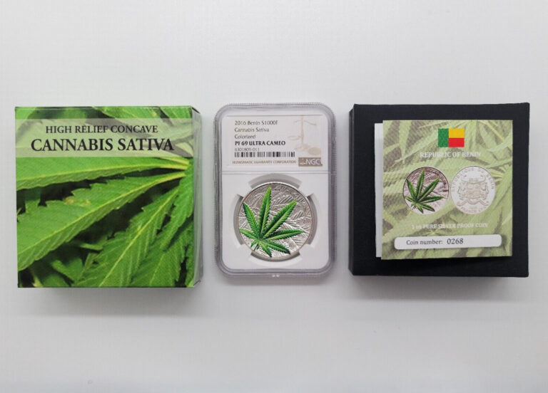 Read more about the article 2016 Benin S 1000F – Cannabis Sativa Colorized – NGC PF69 Ultra Cameo