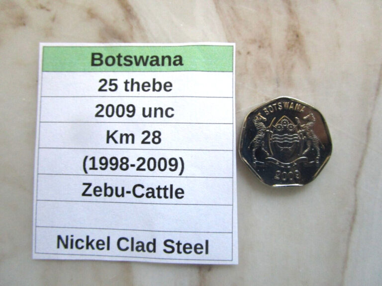 Read more about the article BOTSWANA  25 thebe  2009 unc  Km 28 (1998-2009)  Zebu-Cattle