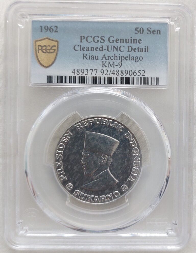 Read more about the article RIAU ARCHIPELAGO INDONESIA 50 SEN UNC COIN 1962 YEAR KM#9 SUKARNO PCGS GRADING