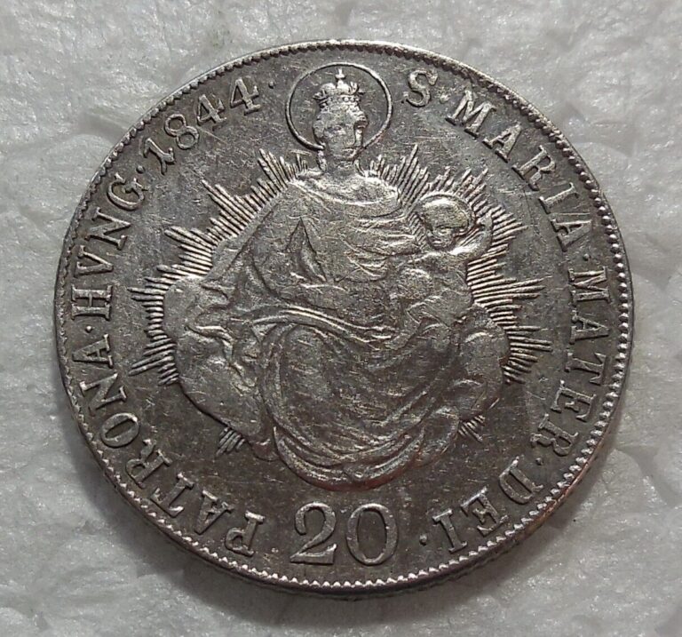 Read more about the article 1844 B HUNGARY 20 KRAJCZAR SILVER COIN MADONNA and CHILD