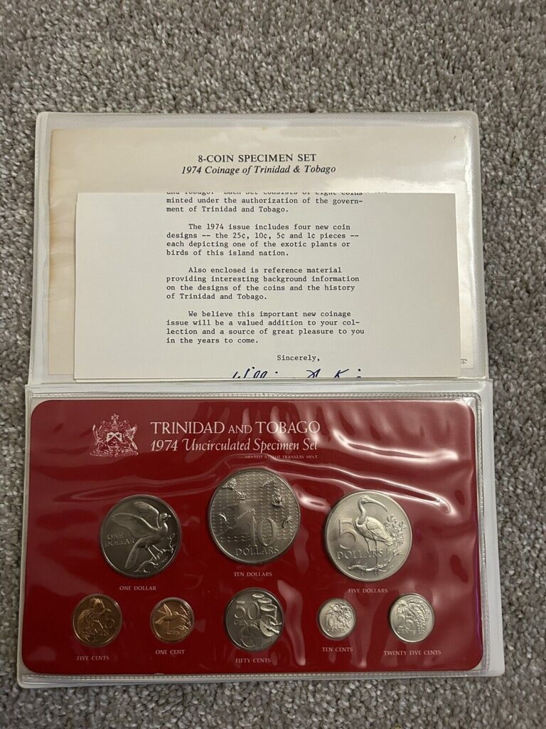 Read more about the article RARE 613 Sets Minted! 1974 Trinidad and Tobago 8 Coin Uncirculated Specimen Set