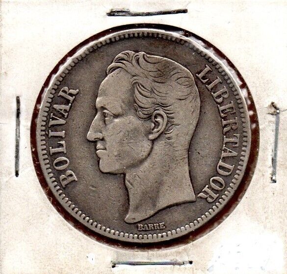 Read more about the article Venezuela  Coin “Fuerte” 5 Bolivares Bs 1924 Silver .900 37.2mm 25gr. KM#24